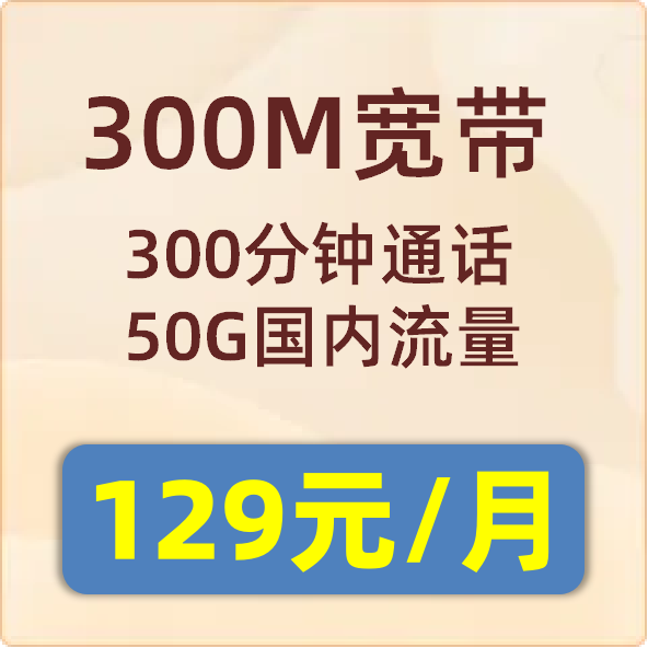 城中村融合套餐300M：129元/月