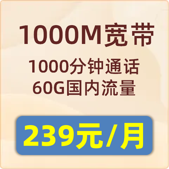 小区融合套餐1000M：239元/月