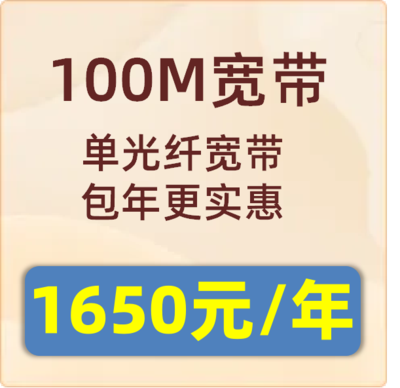城中村单宽带100M：1650元包年