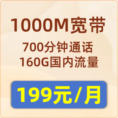 城中村融合套餐1000M：199元/月