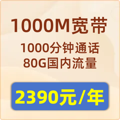 小区融合套餐1000M：2390元/年